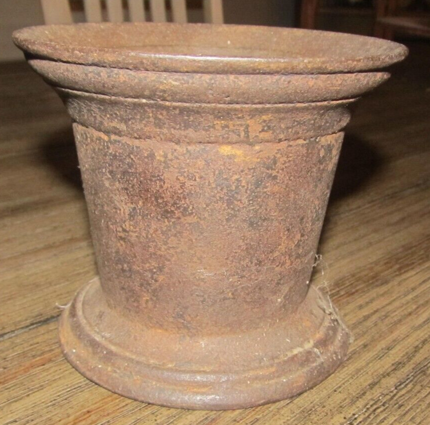 Antique Cast Iron Mortar & Pestle Chalice Shape Witches Potion Halloween Medical
