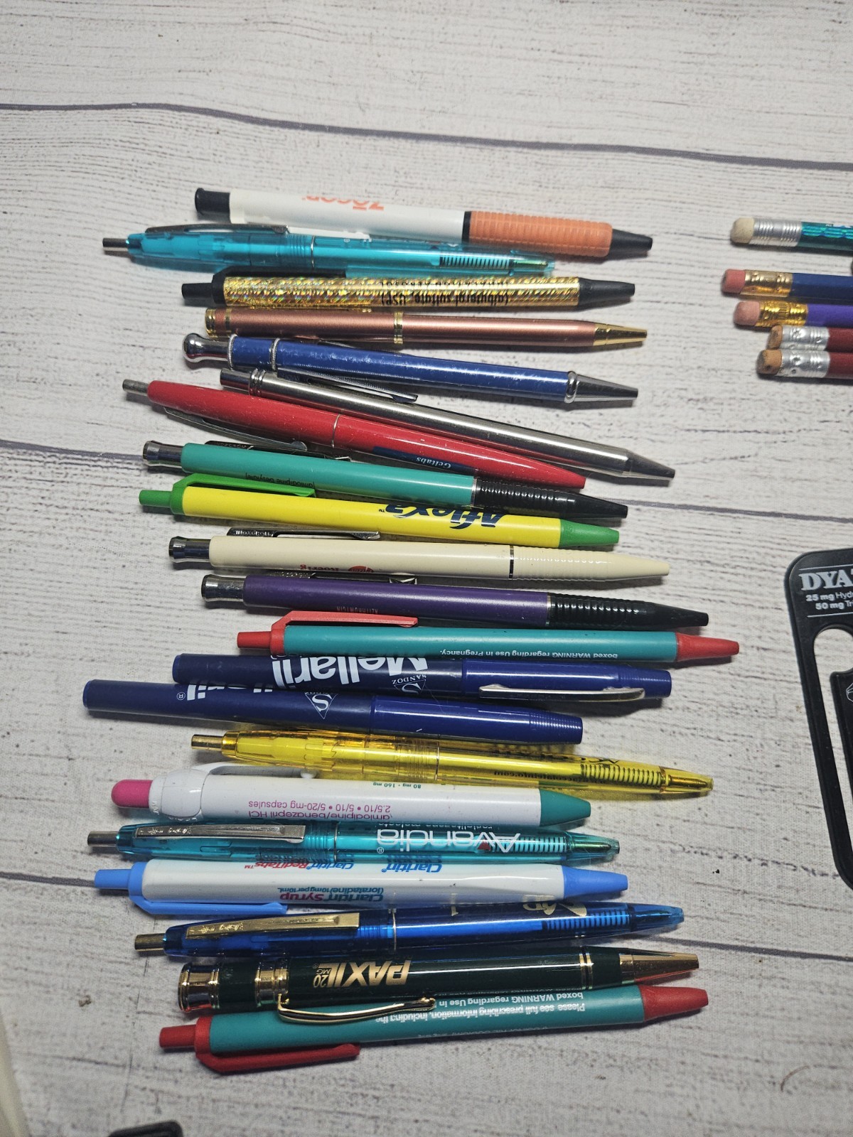 Vintage Pharmaceutical Medical Rep Lot – Pens, Clips, Calculator, Pencils, Paper