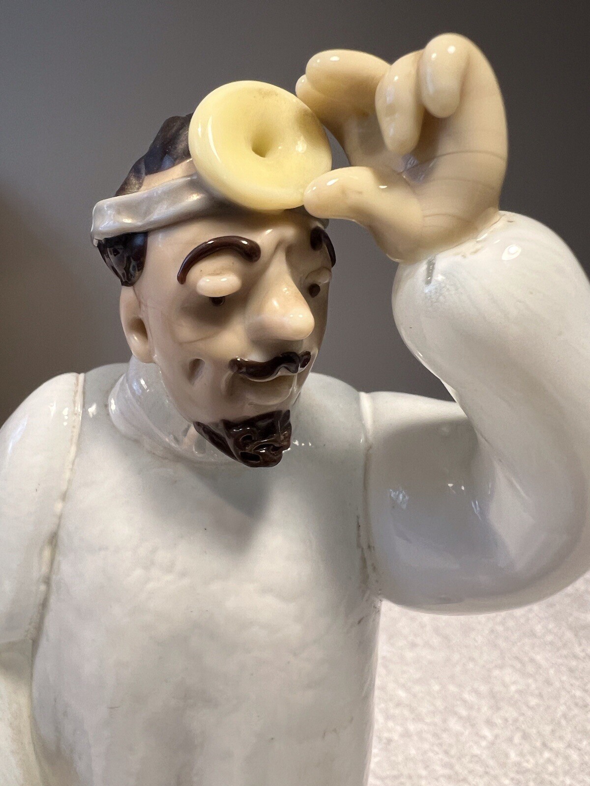Lot Of 2 Vintage Czech Hand Blown Glass Doctor Figurines