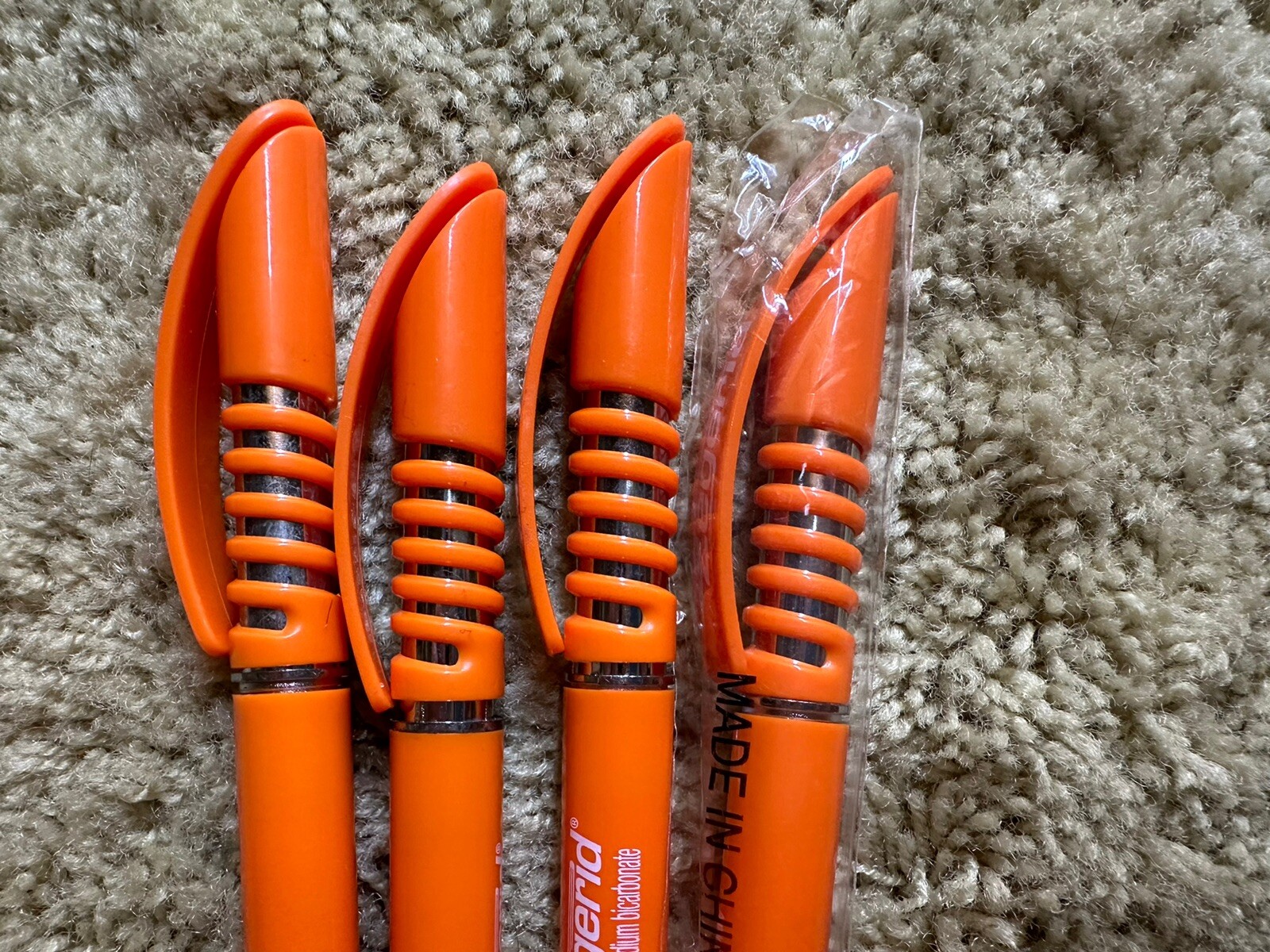 Orange Zegerid Drug Rep Pharmaceutical Promo Pens Spring Coil Clicker Lot of 4
