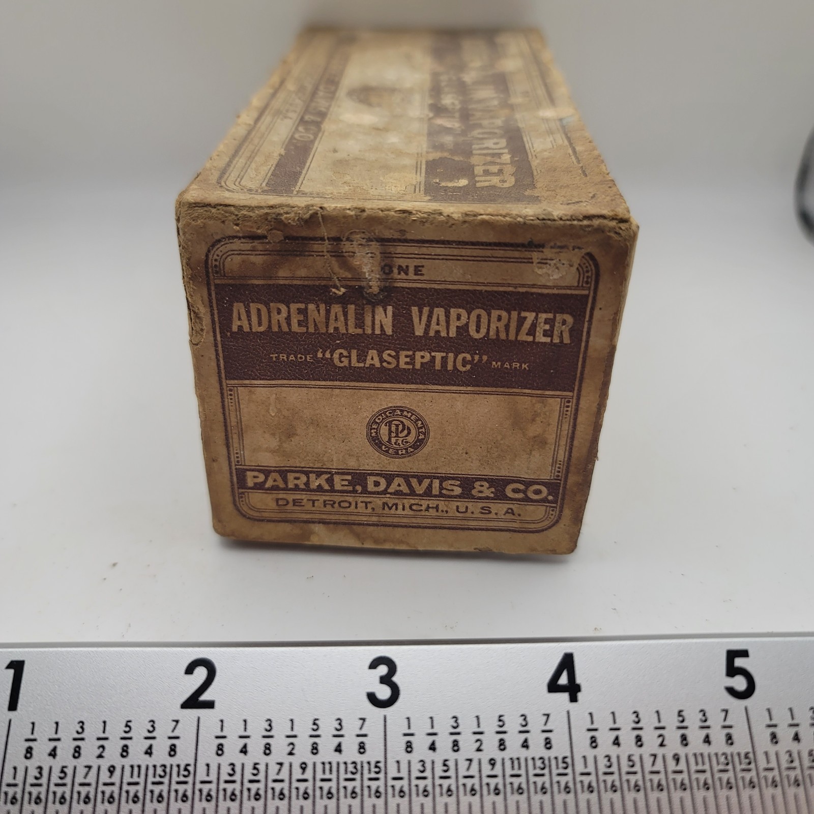 PARKE DAVIS Adrenalin Vaporizer Vintage Glass Medical Device with Box Rare
