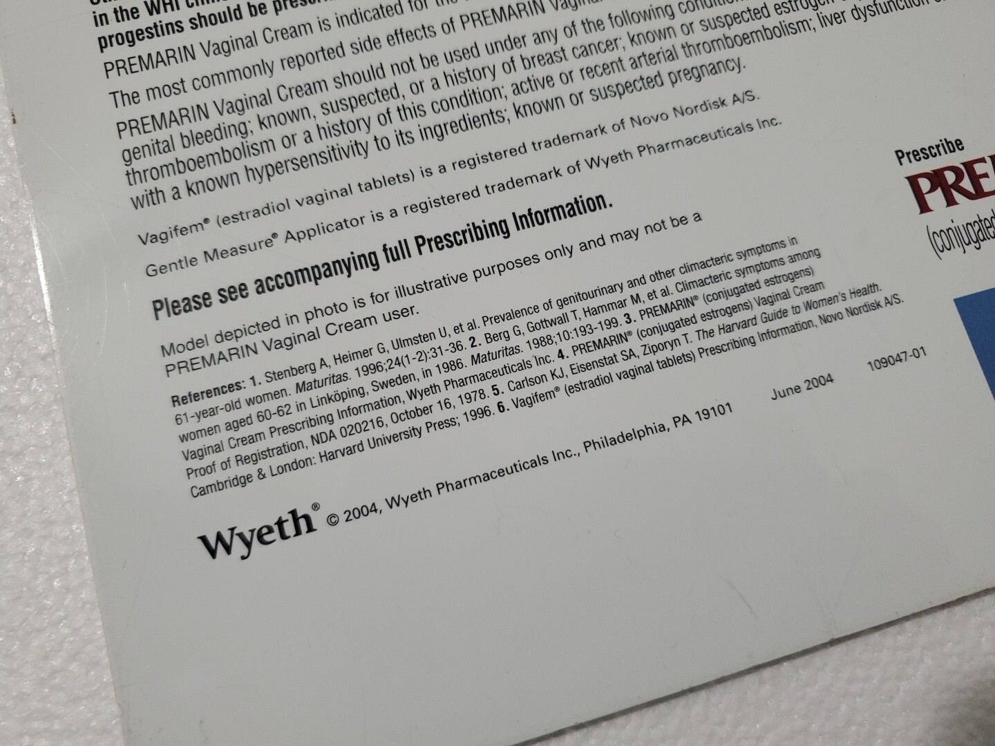 PREMARIN VAGINAL CREAM Pharmaceutical Drug Rep CLIPBOARD RARE Promo Advertising