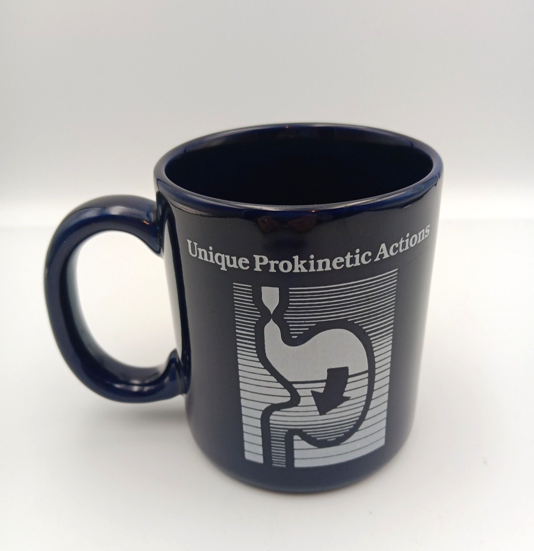 Reglan Pharmaceutical Coffee Cup Mug Drug Rep Advertising Blue White 10oz