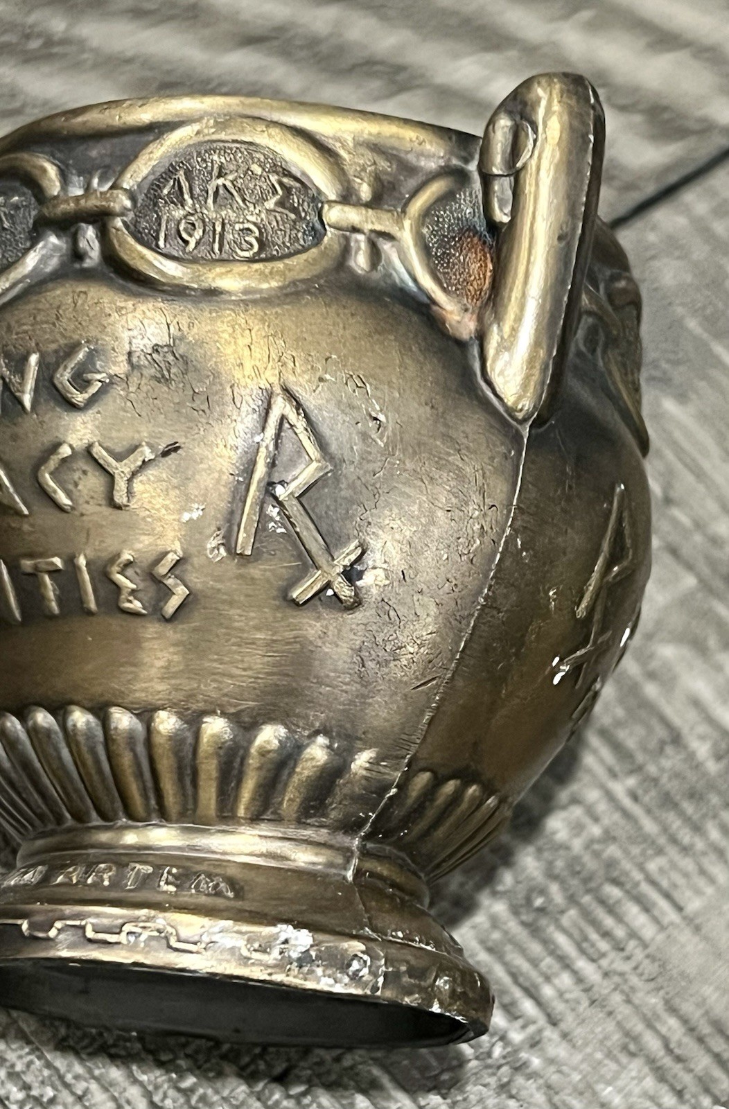 Vintage Mortar SECUNDUM ARTEM” RX Pharmacist Brass Coricidin Pharmacy
