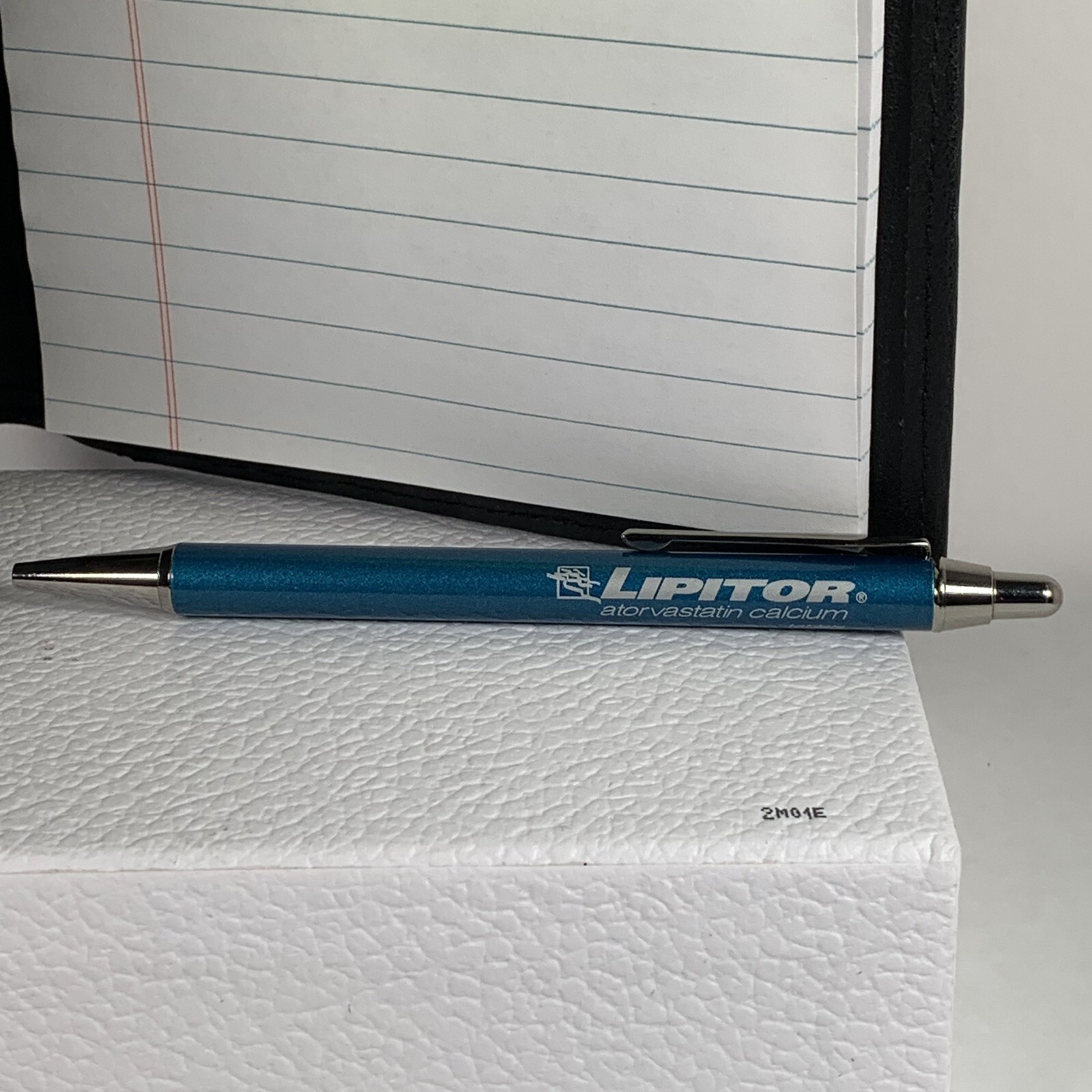 Drug Rep Pharmaceutical Promo Advertising Lipitor Black Notebook With Pen 6×8.25
