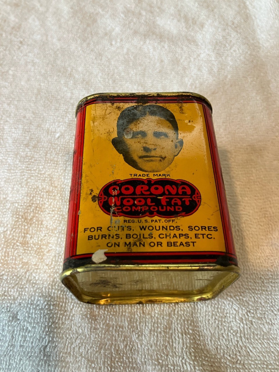 Vintage Corona Wool Fat Compound Tin Container