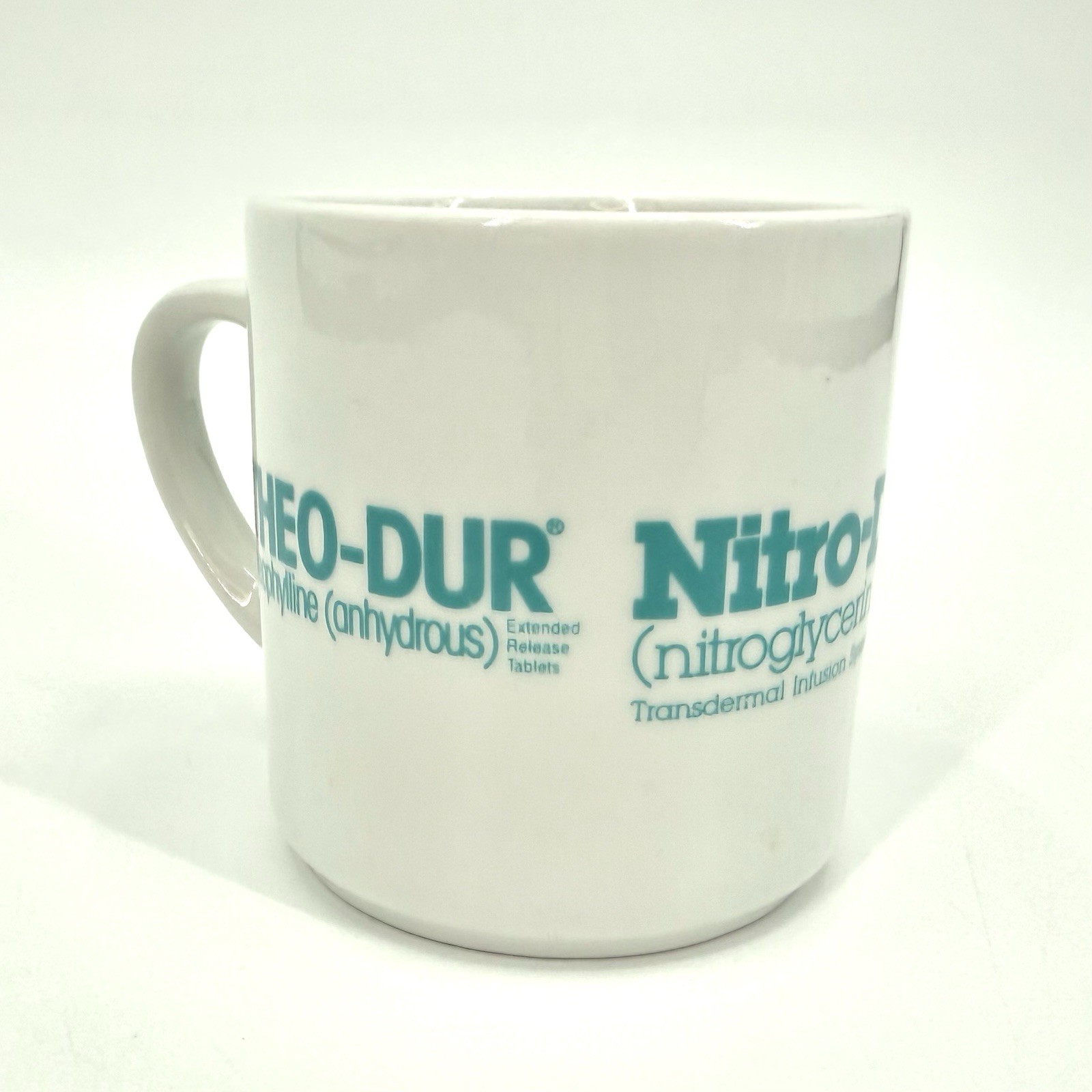 Pharma Drug Rep Collectible Theo-Dur Nitro-Dur K-Dur 20 Coffee Mug Nitroglycerin