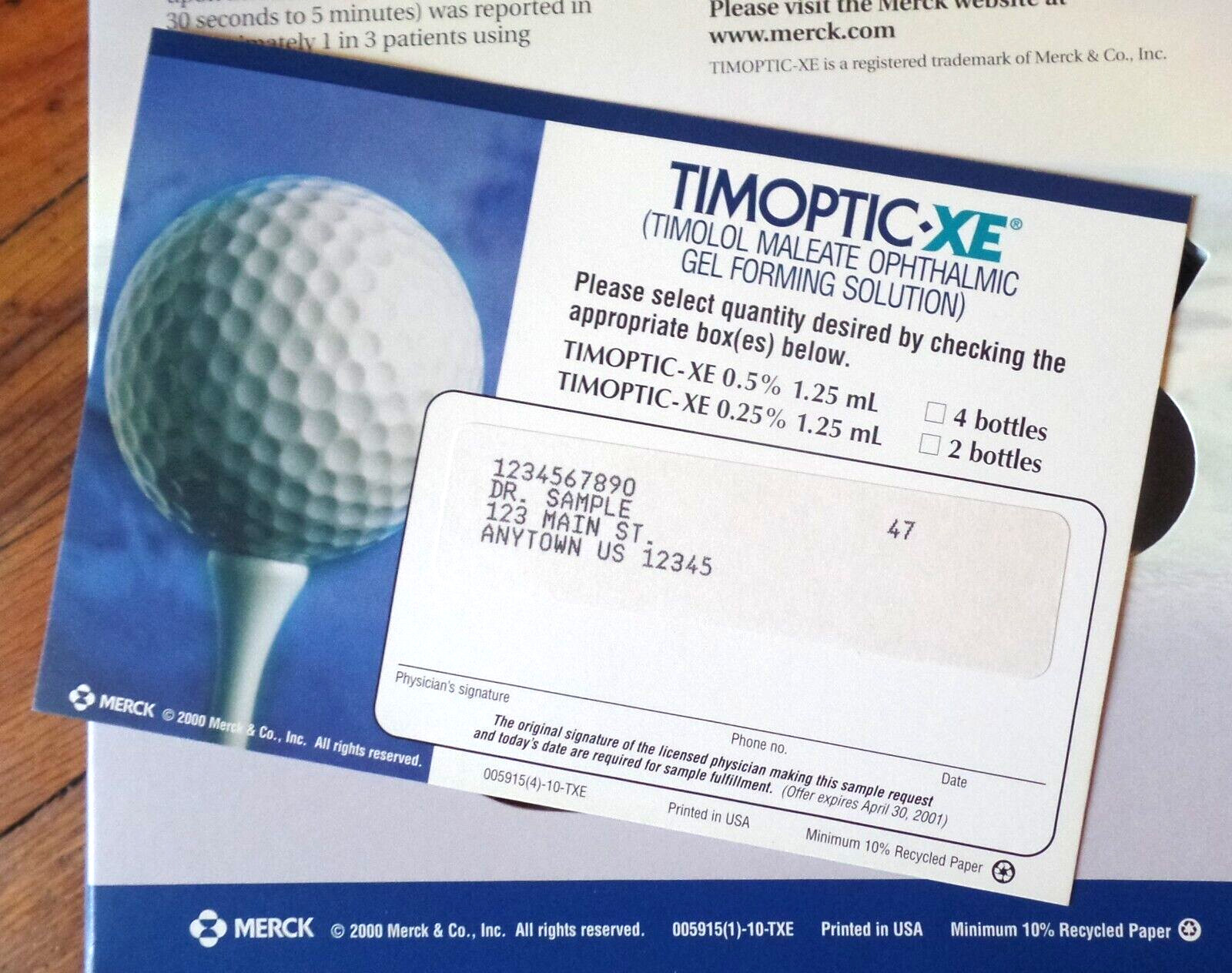 2000 Get A Grip – A PROVEN PERFORMER TIMOPTIC-XE MERCK Pharmaceutical Mail