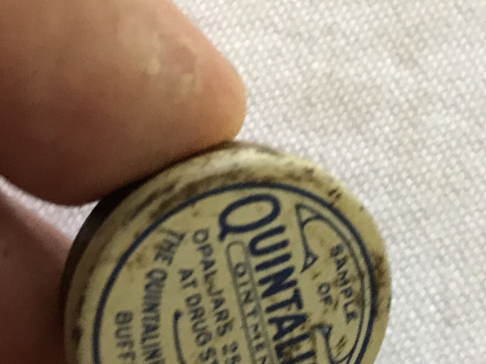 QUINTALINE OINTMENT Vintage Tiny Sample Full Tin, Buffalo, New York