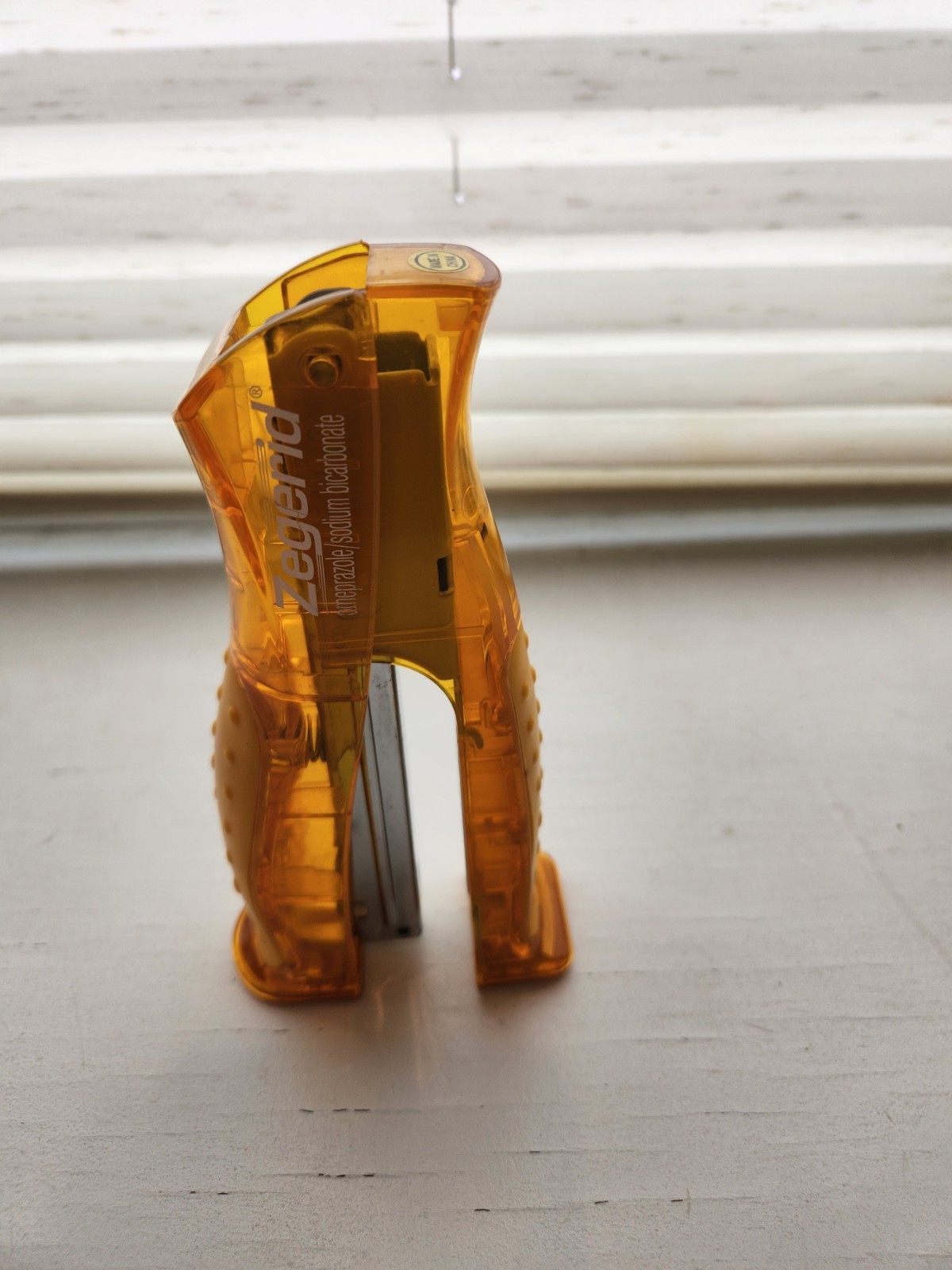 Zegerid yellow Drug Rep Promotional Item Stapler 4-7/8″ long, new without box