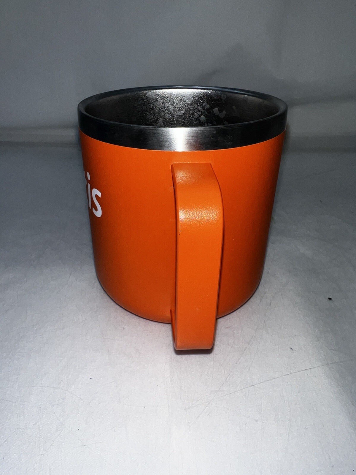 ZOETIS Collectible Orange Metal Coffee Mug Cup 12oz Hand Wash Only