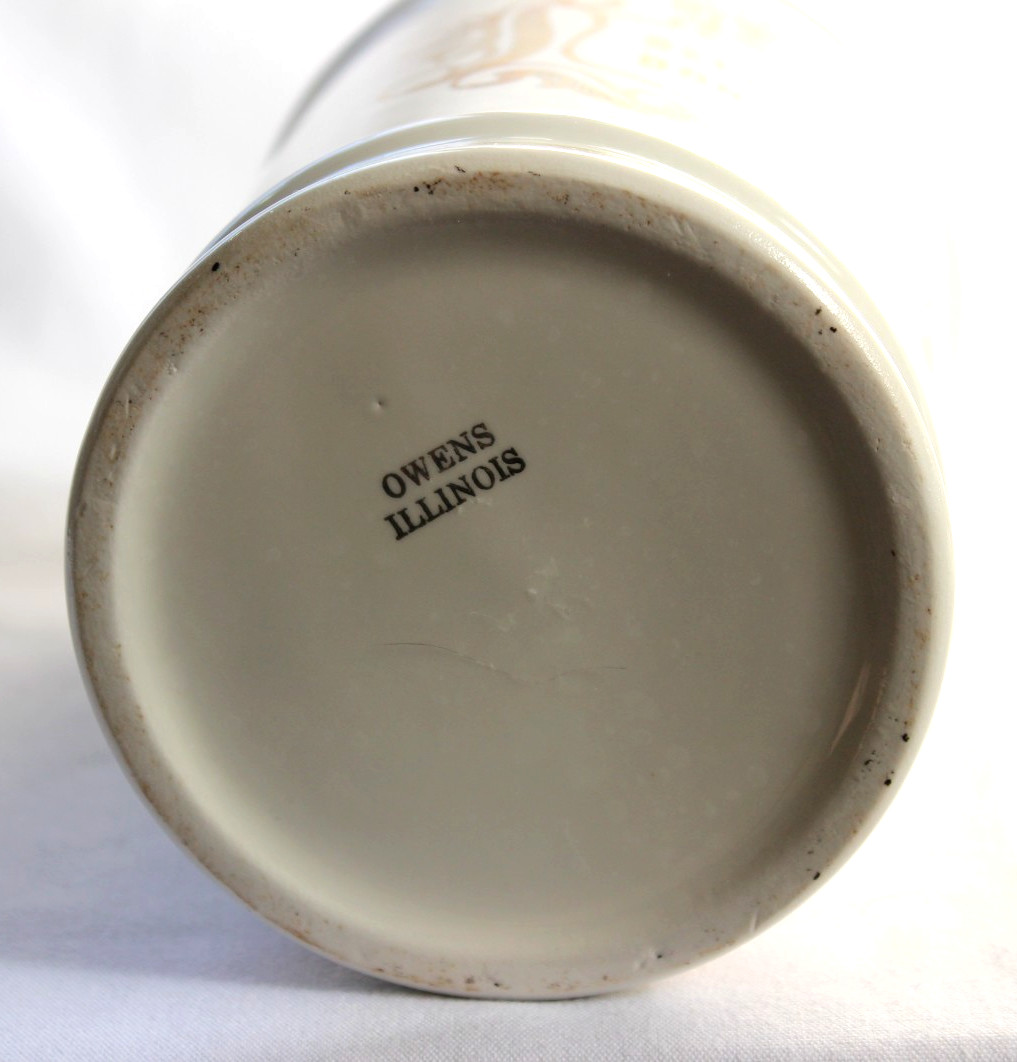 VINTAGE PHARMACY BELLA-DONNA APOTHECARY CANISTER JAR LID OWENS ILLINOIS