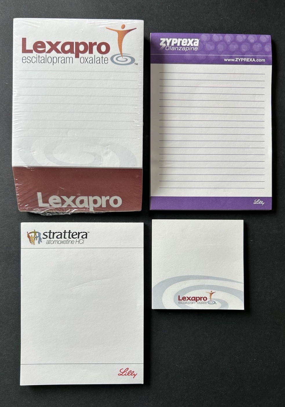 Drug Rep Lexapro Zyprexa Strattera Pharmaceutical Post It Notes Lot One Sealed