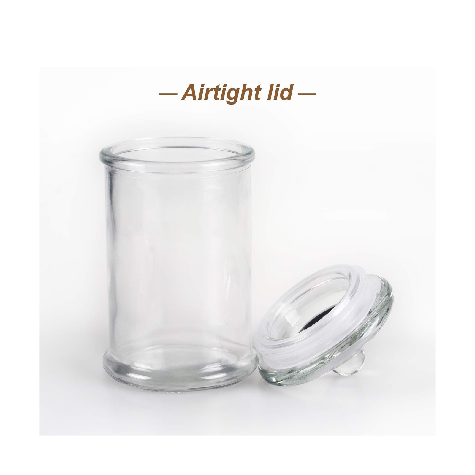 Mini Glass Apothecary Jars, Bathroom Storage Organizer Canisters for Cotton S…