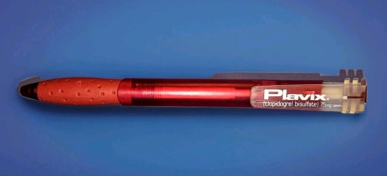 Plavix Red Pharmaceutical Drug Rep Ink PEN Medical Collectible Advertising Promo
