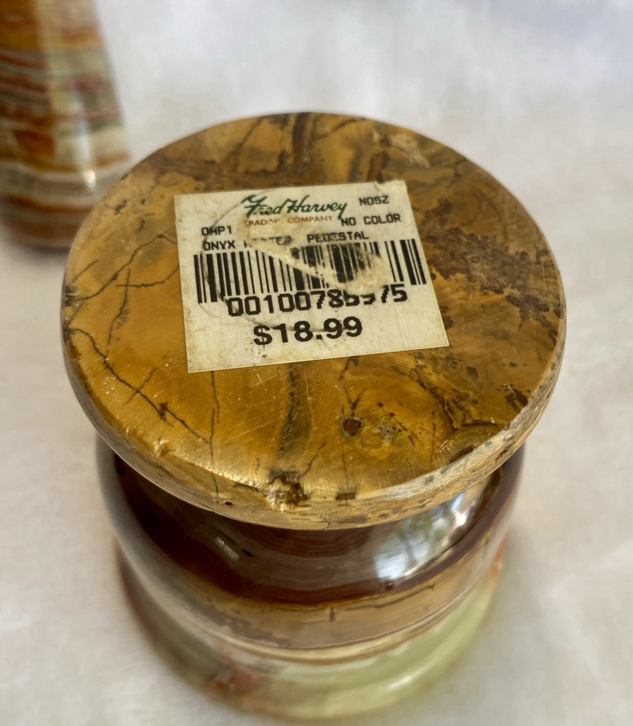 Vintage Fred Harvey Trading Co Onyx Mortar & Pestle Set – Original Tag