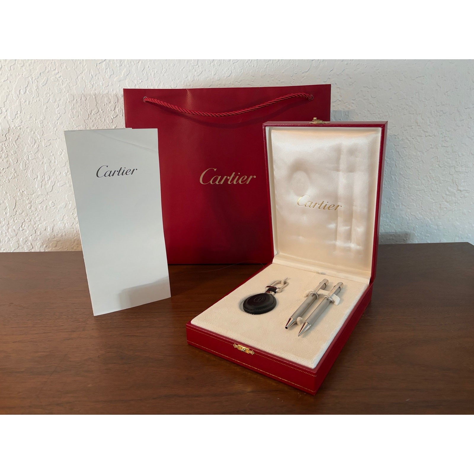 Must de Cartier Stainless Steel Pen, Pencil & Key NIB Box