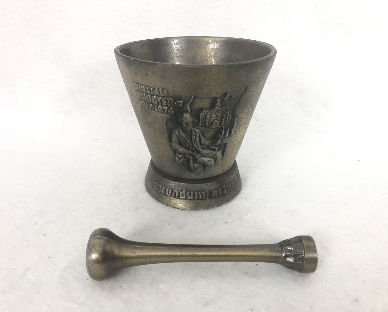 VTG Metal William Proctor Jr RX Secundum Artem Schering Mortar and Pestle