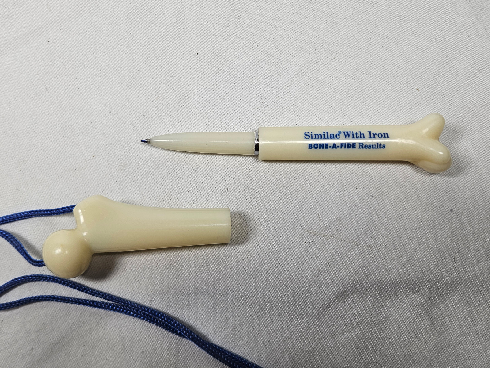 Vintage Similac with Iron Bone-a-fide Results Plastic Bone Shaped Pen Promo