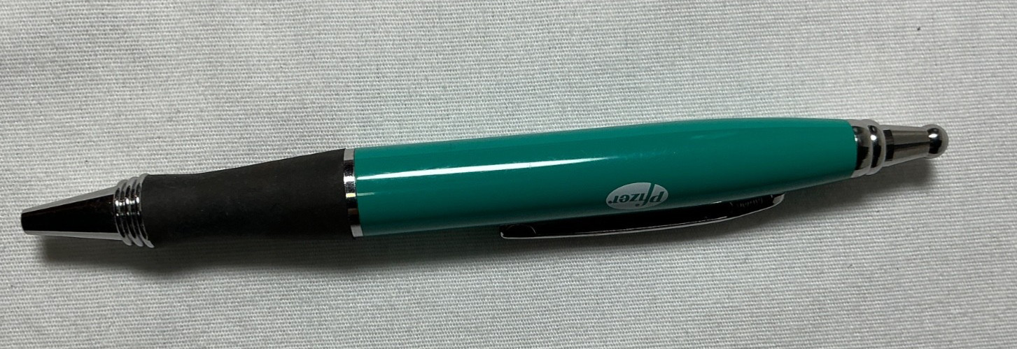 Pharmaceutical Drug Rep Promo Pens: Pfizer Norvasc, Lot of 2 Metal Pens