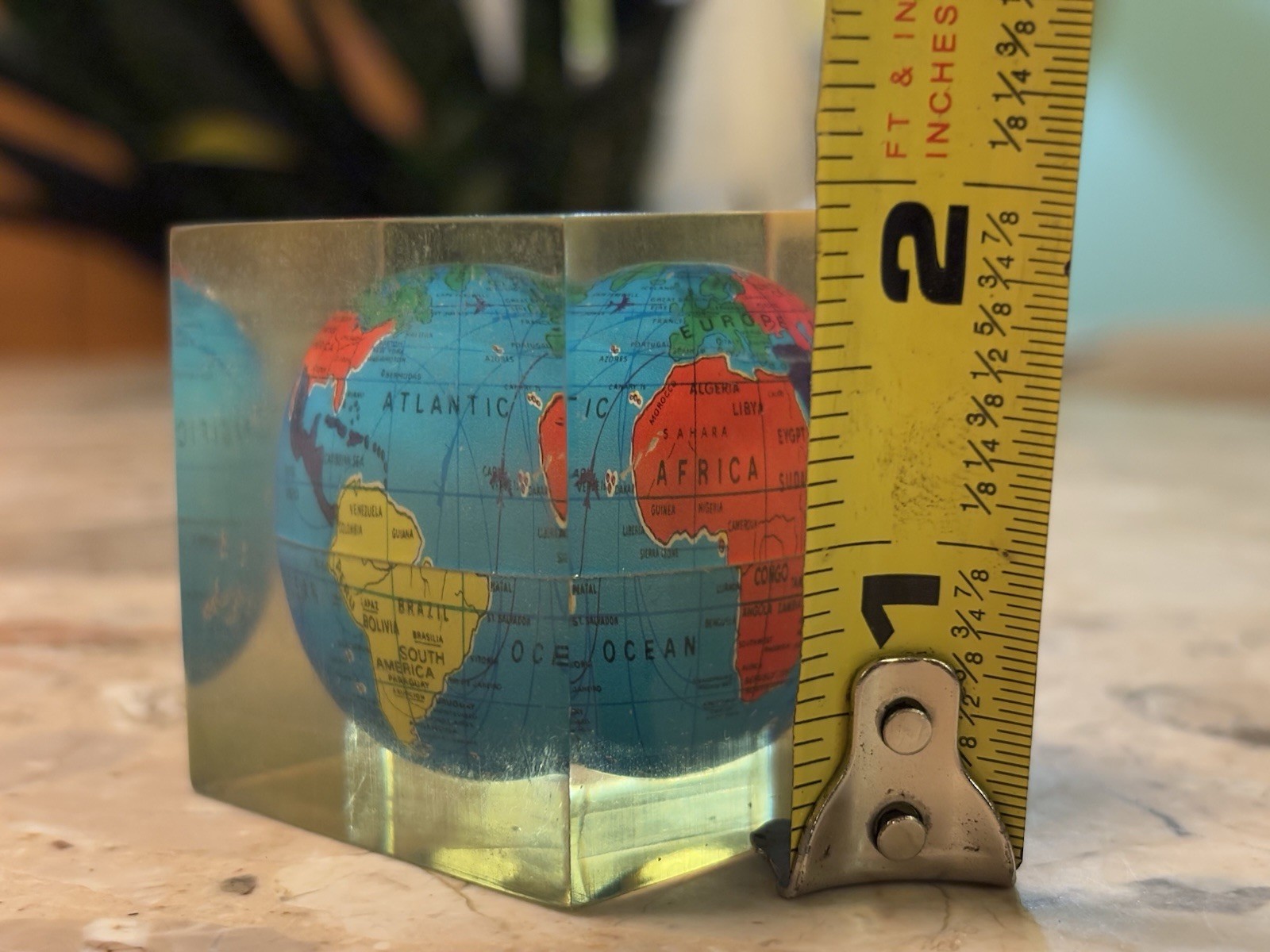 Vintage Zantac Glaxo Roche Pharmaceutical Acrylic Globe Paperweight
