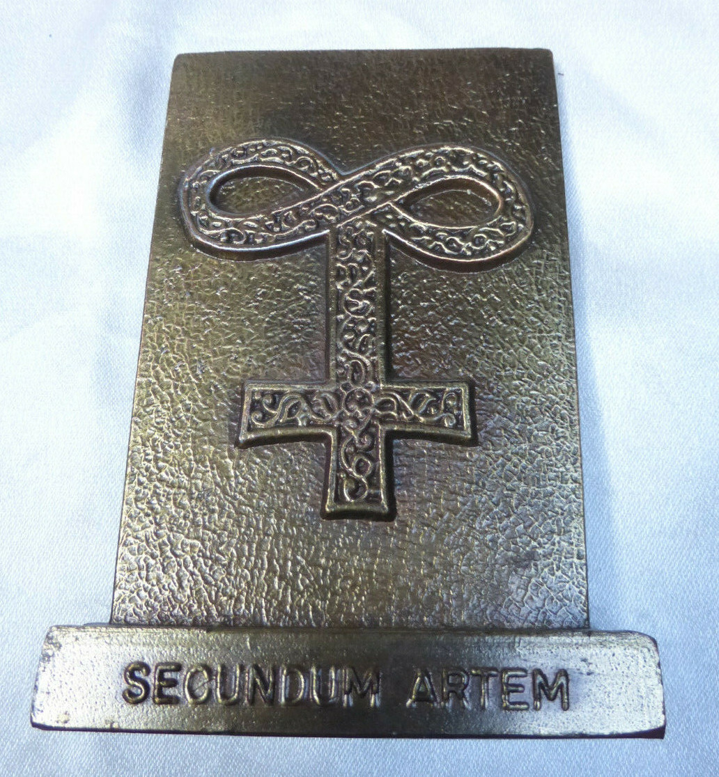 Vintage PHARMACY Bookend BRASS Tinactin 1979 SECUNDUM Artem PAPERWEIGHT