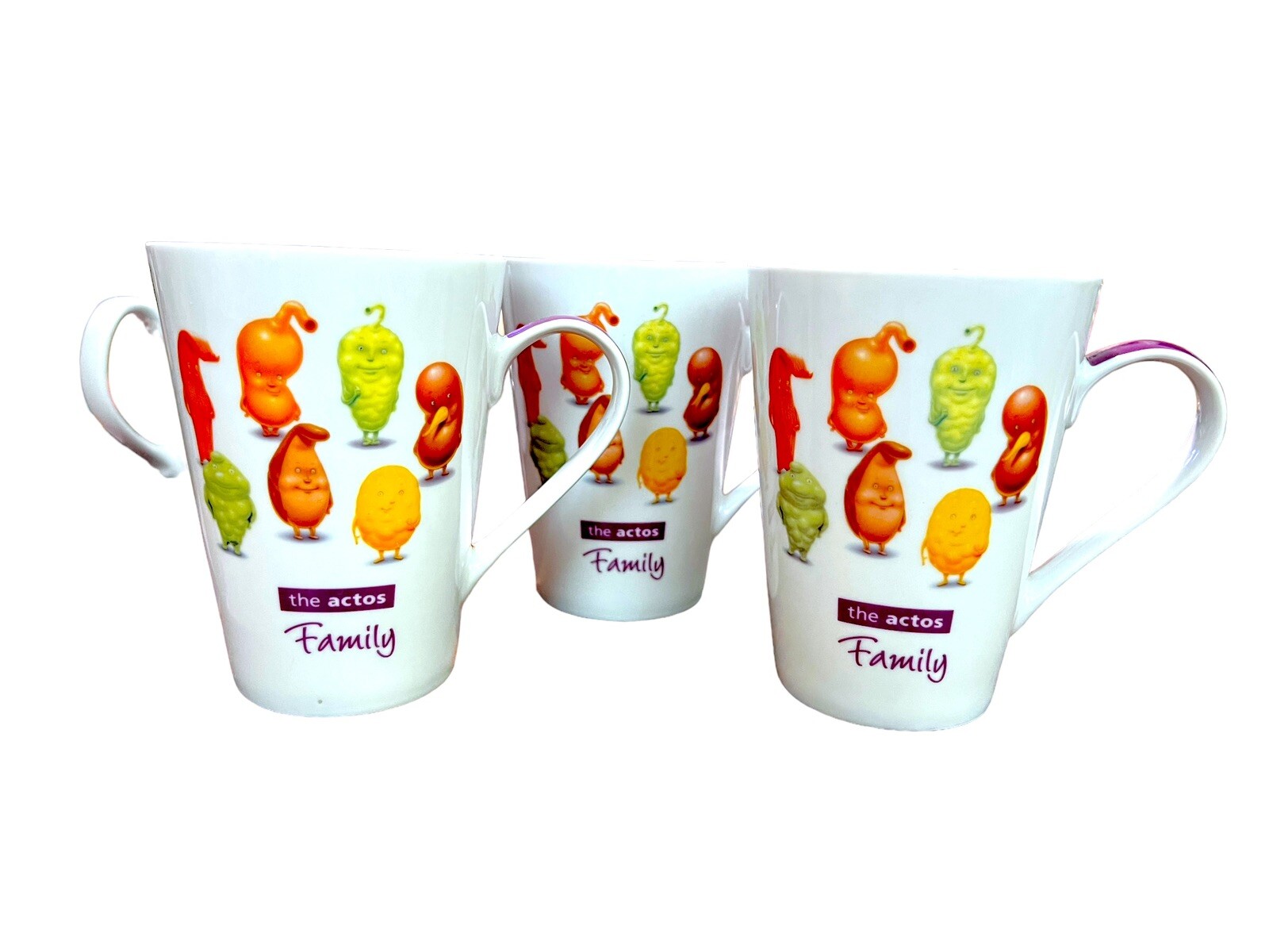 3 Actos Family Pharmaceutical Drug Rep Coffee Tea Mugs Cups Collectible 12oz