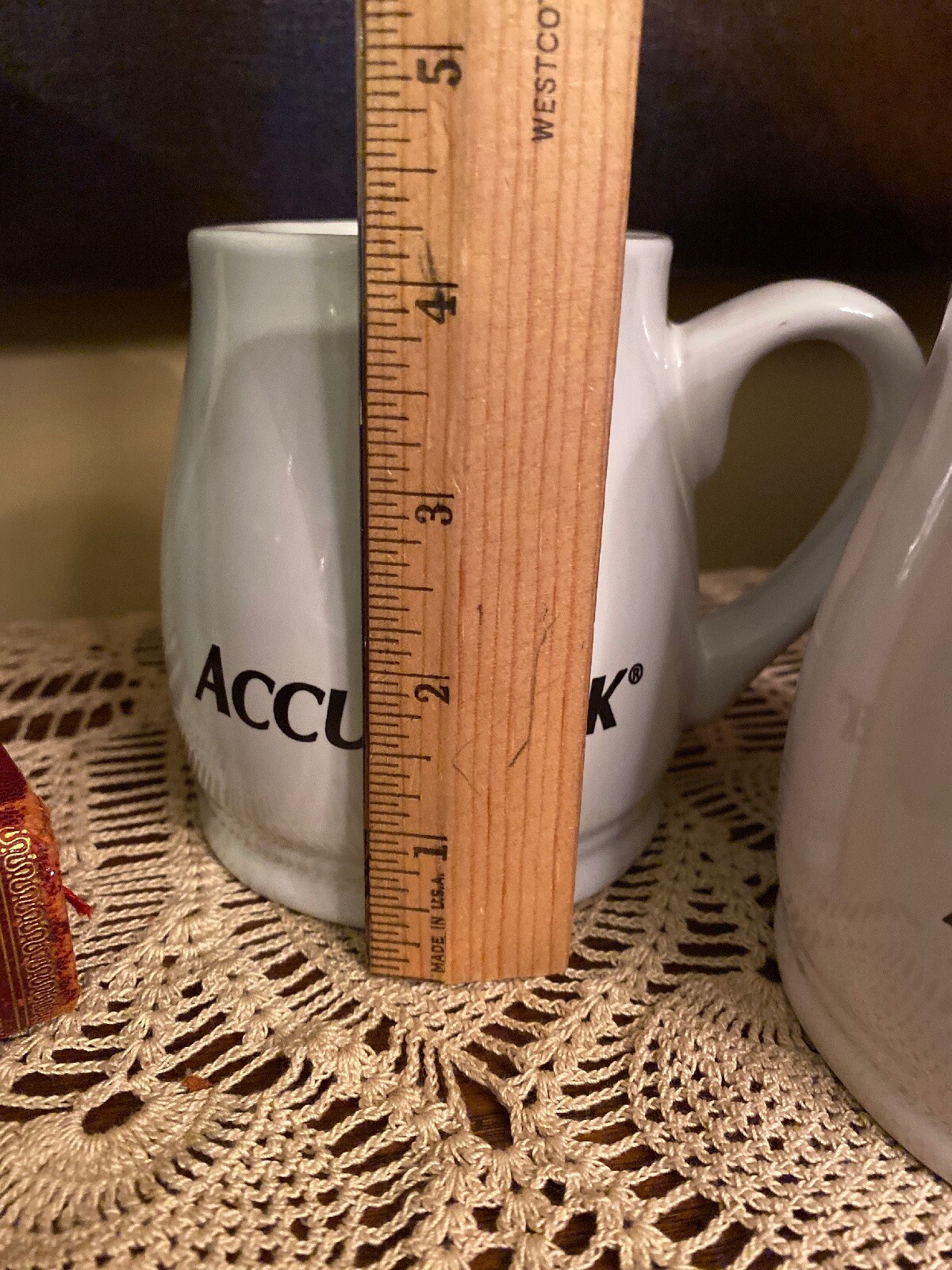 Accu-Chek Drug Rep Pharmaceutical Ceramic Coffee Mug Set Of 2 Large Base 16oz