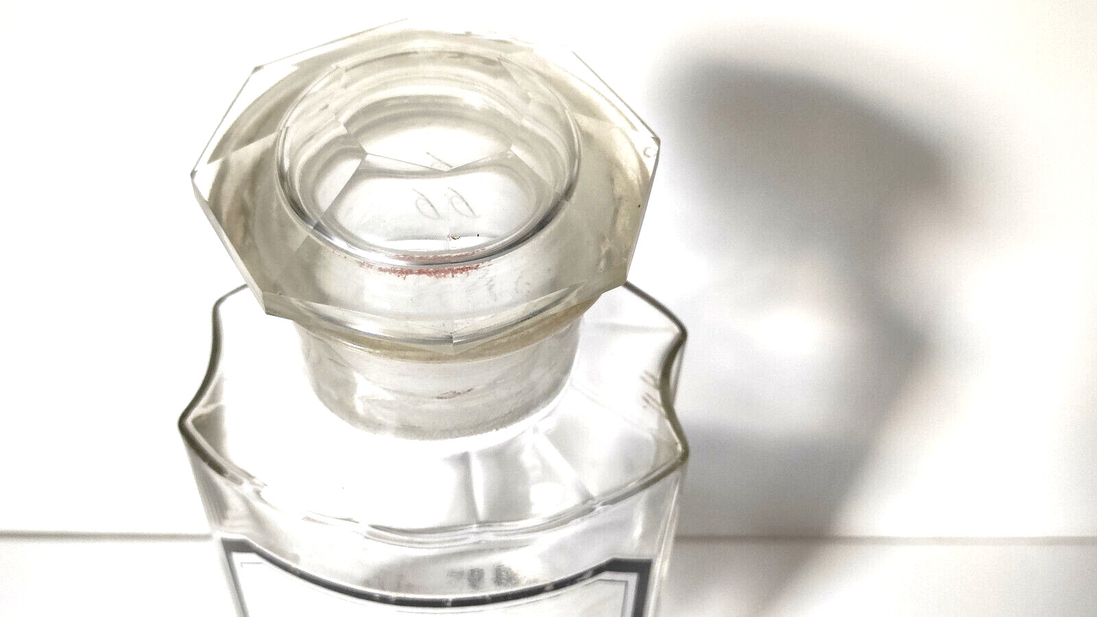 Vintage Crystal Apothecary Pharmacy Clear Jar 800 ml RAD. LIQUIR. PULV.