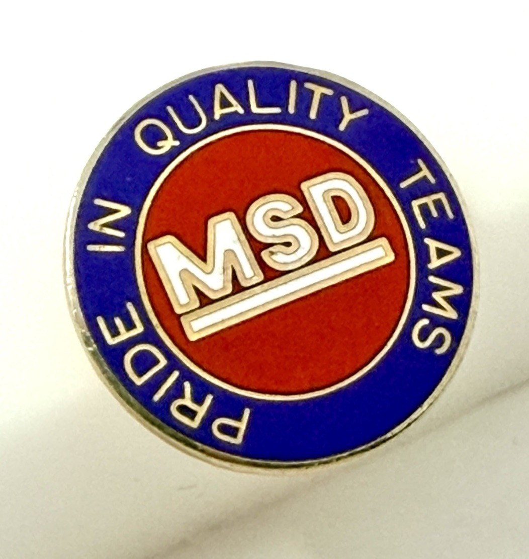 MSD Merck Enamel Pin Merck Sharp & Dohme Vintage