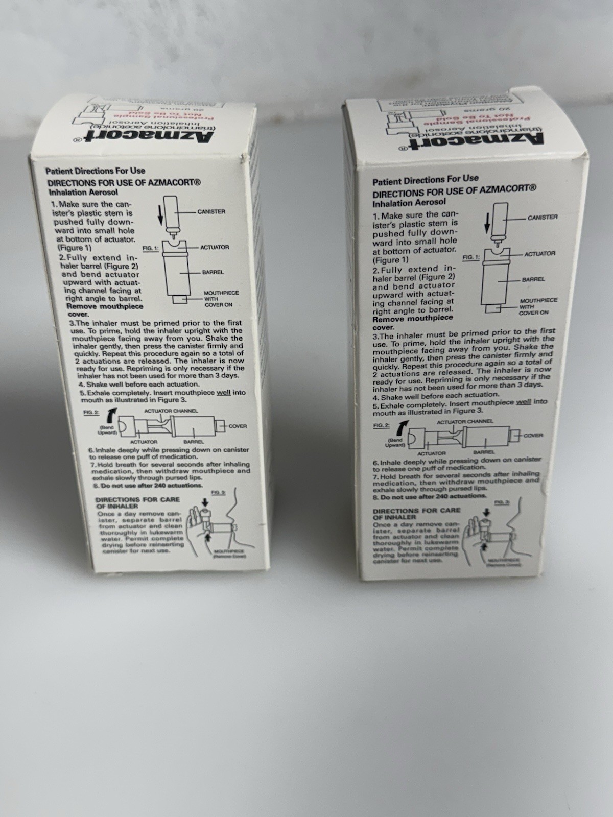 x2 Vtg Azmacort Inhaler Adapter Packaging Discontinued Movie Prop Pristine Y2K