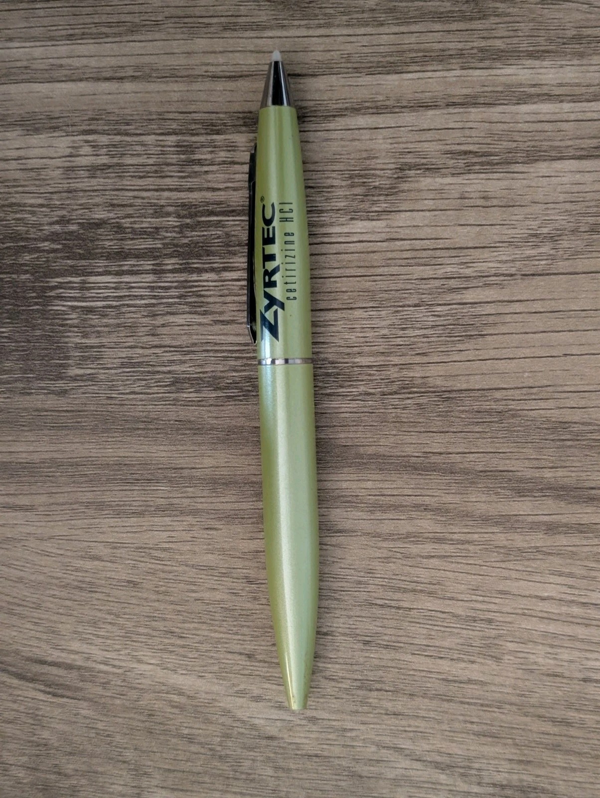 Zyrtec Cetirizine HCL Ballpoint Pen Pharmaceutical Black Ink Green Barrel Works