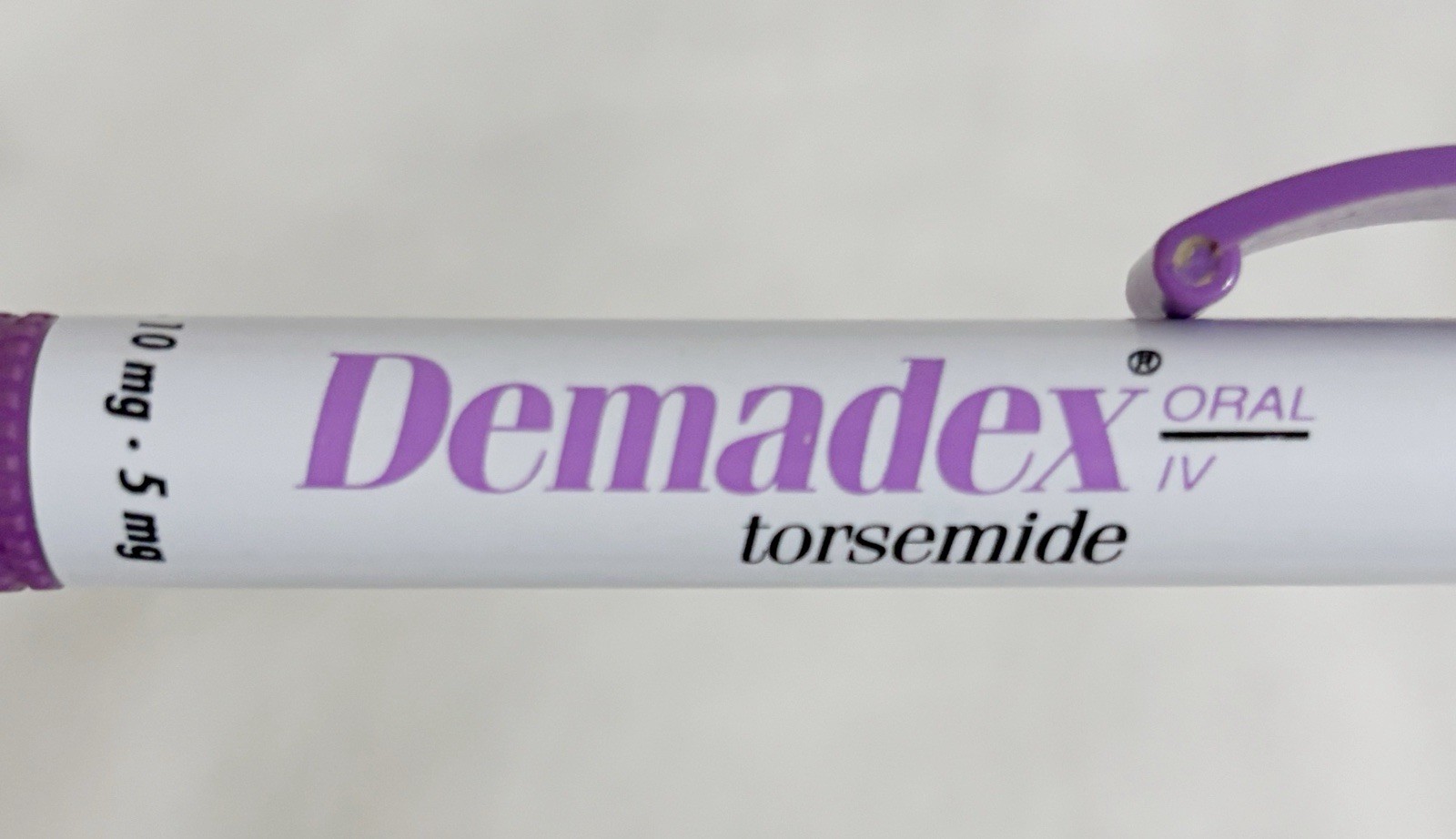 Pharmaceutical Purple and White Demadex Torsemide Ball Point Pen, Black Ink