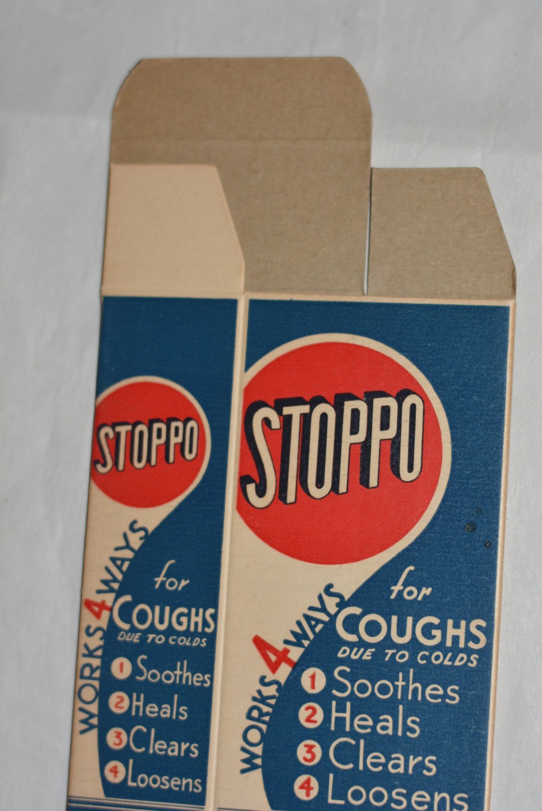 “STOPPO For Coughs” Syrup Medicine Advertising Box Breithaupt Drug Co., N.Y.
