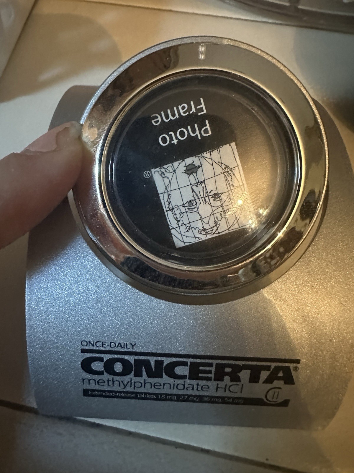 Drug Rep/pharmaceutical Rotating Clock With Picture Frame Slot-CONCERTA. RARE