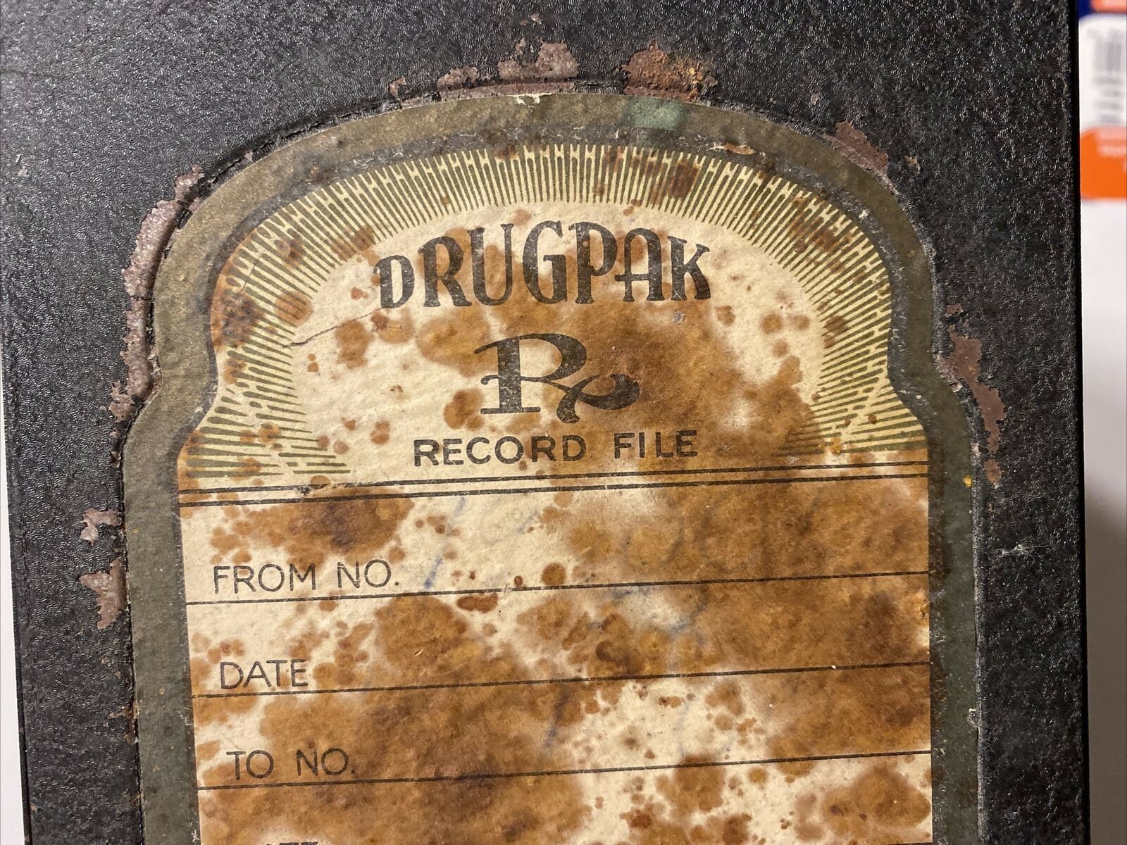 Vintage Pharmacy Prescription File Record Box Drugpak 1950s Decor Apothecary T1