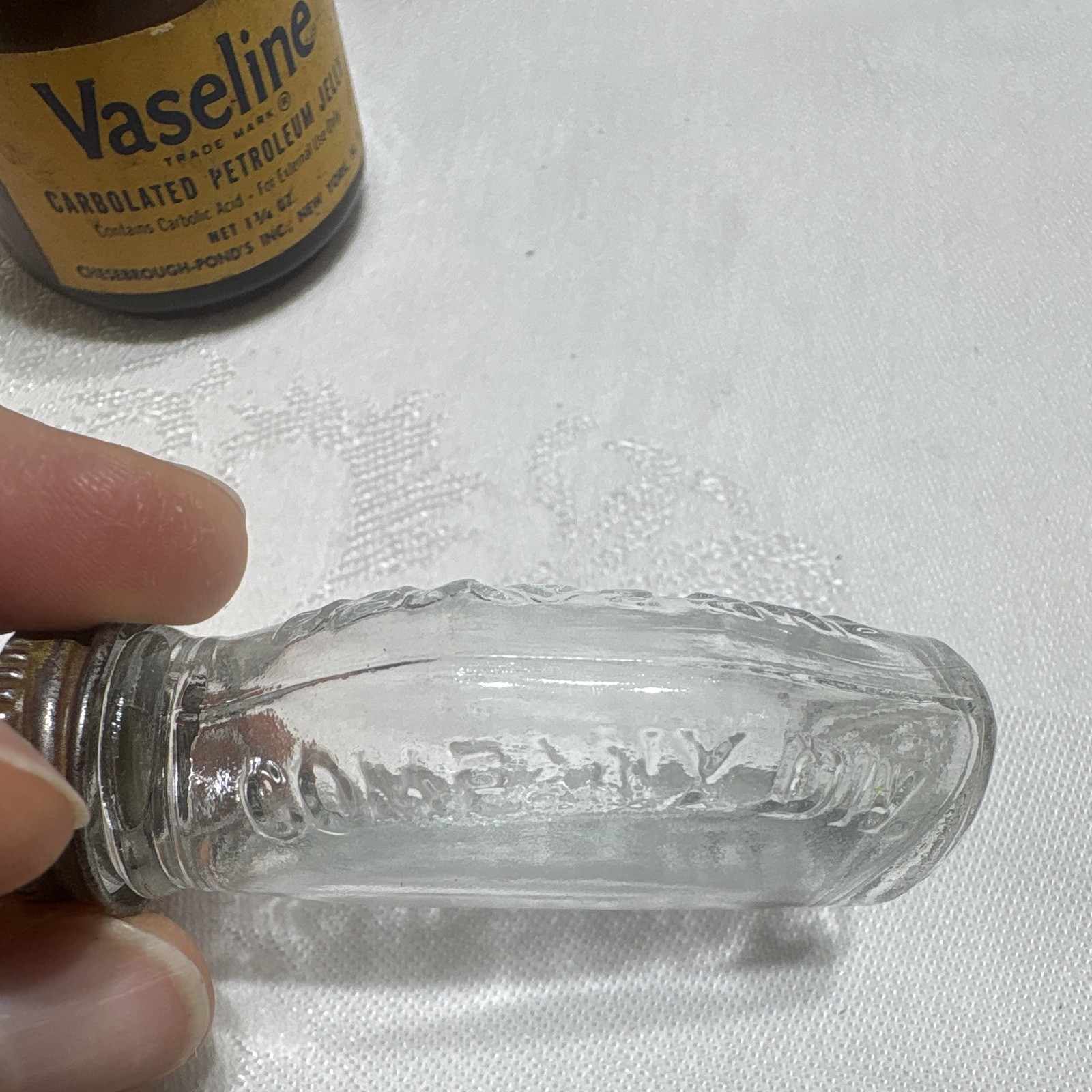 Vintage Medicine Bottle Vaseline Jar + Sal Hepatica, Anacin, Bayer Bottles Lot 4