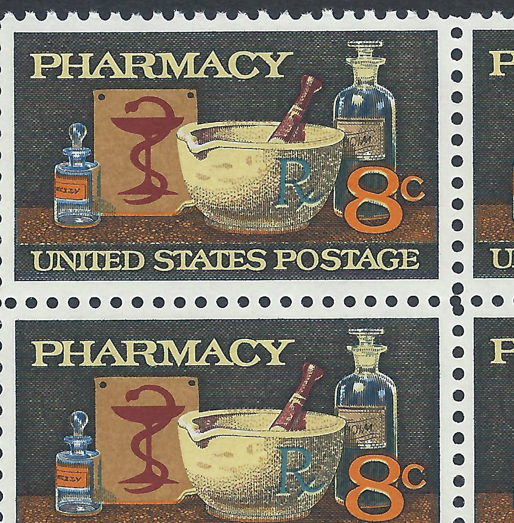 Pharmacy 120th Anniversary – Vintage Mint Set of 4 Stamps 52 Years Old!