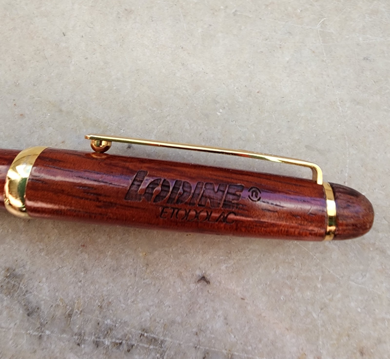 LODINE ETODOLAC Wood Engraved Pharmaceutical Drug Rep Pen NOT WORKING READ