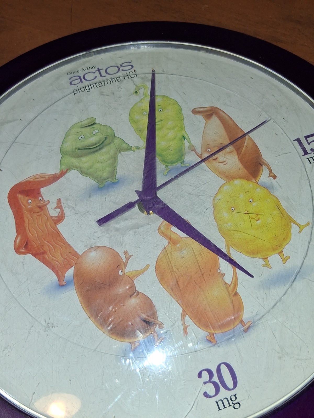 Actos Drug Rep Pharmaceutical Wall Clock Rare 2000 12″