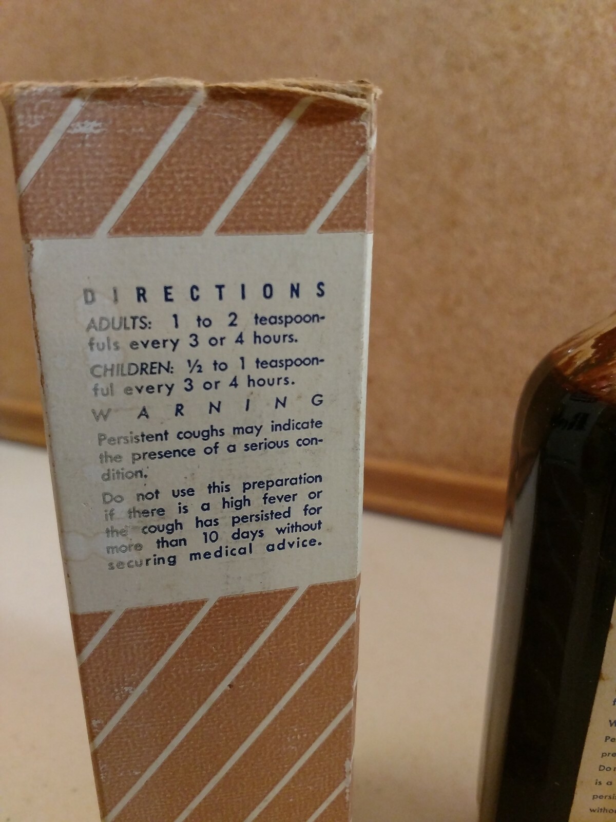 Antique Vintage Rexall Cough Syrup Rexillana Glass Bottle Original box old stock