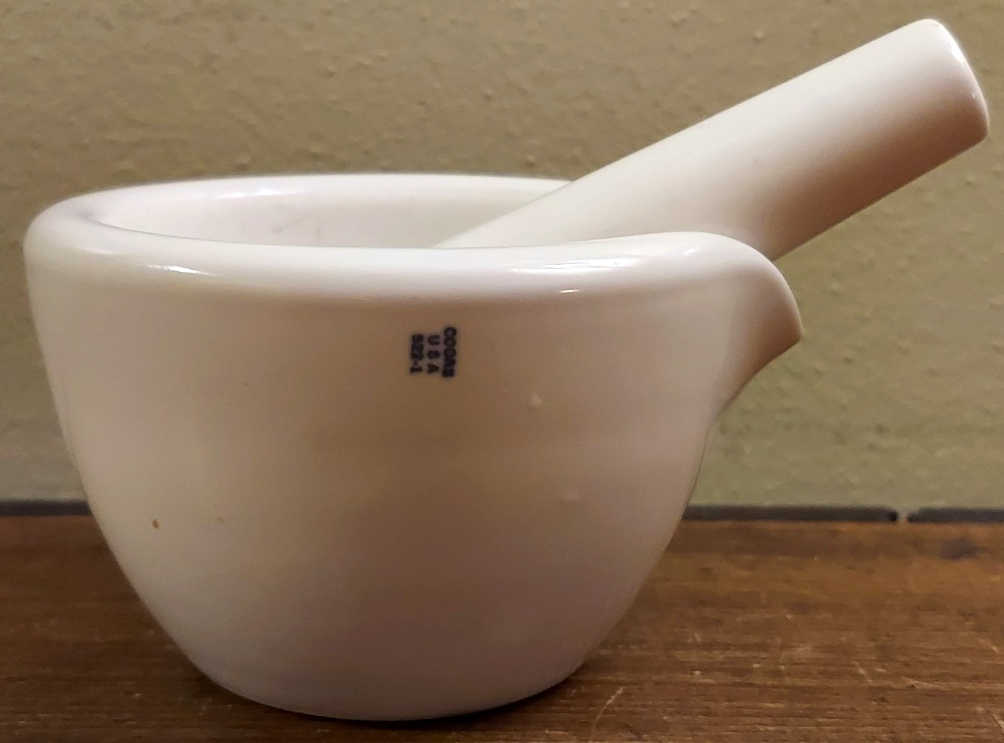 VTG Coors USA Porcelain Mortar & Pestle 522-1 Pharmacy Apothecary Lab Small