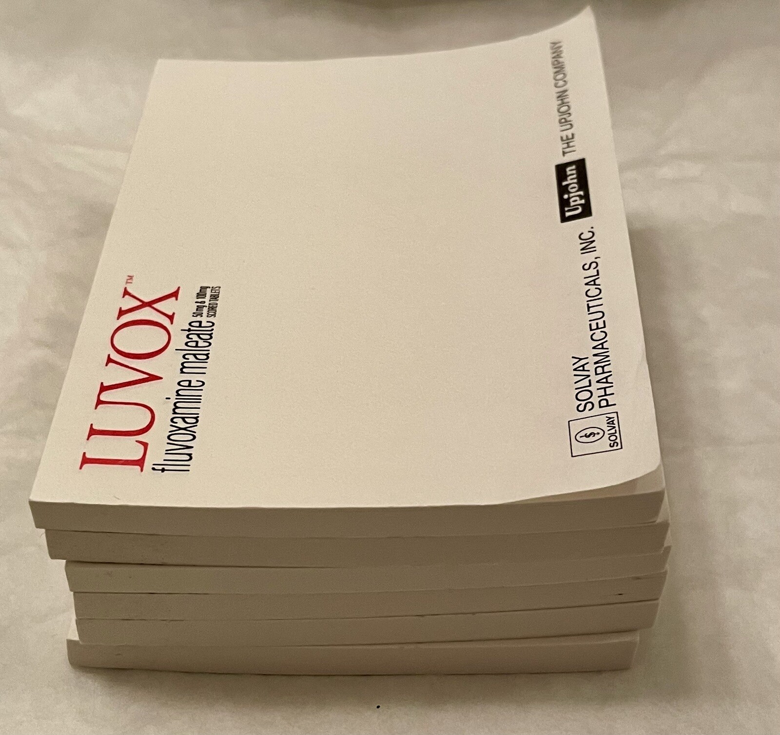 VTG 1990’s LOT of 6 LUVOX Post-it Notes Pads Medical Pharma Drug Logo New NOS