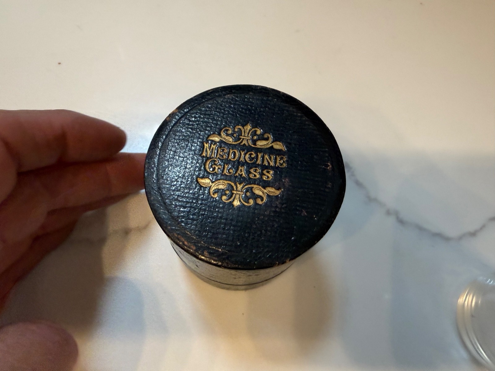 Antique Victorian Cased Glass Medicine Glass Measure w/case