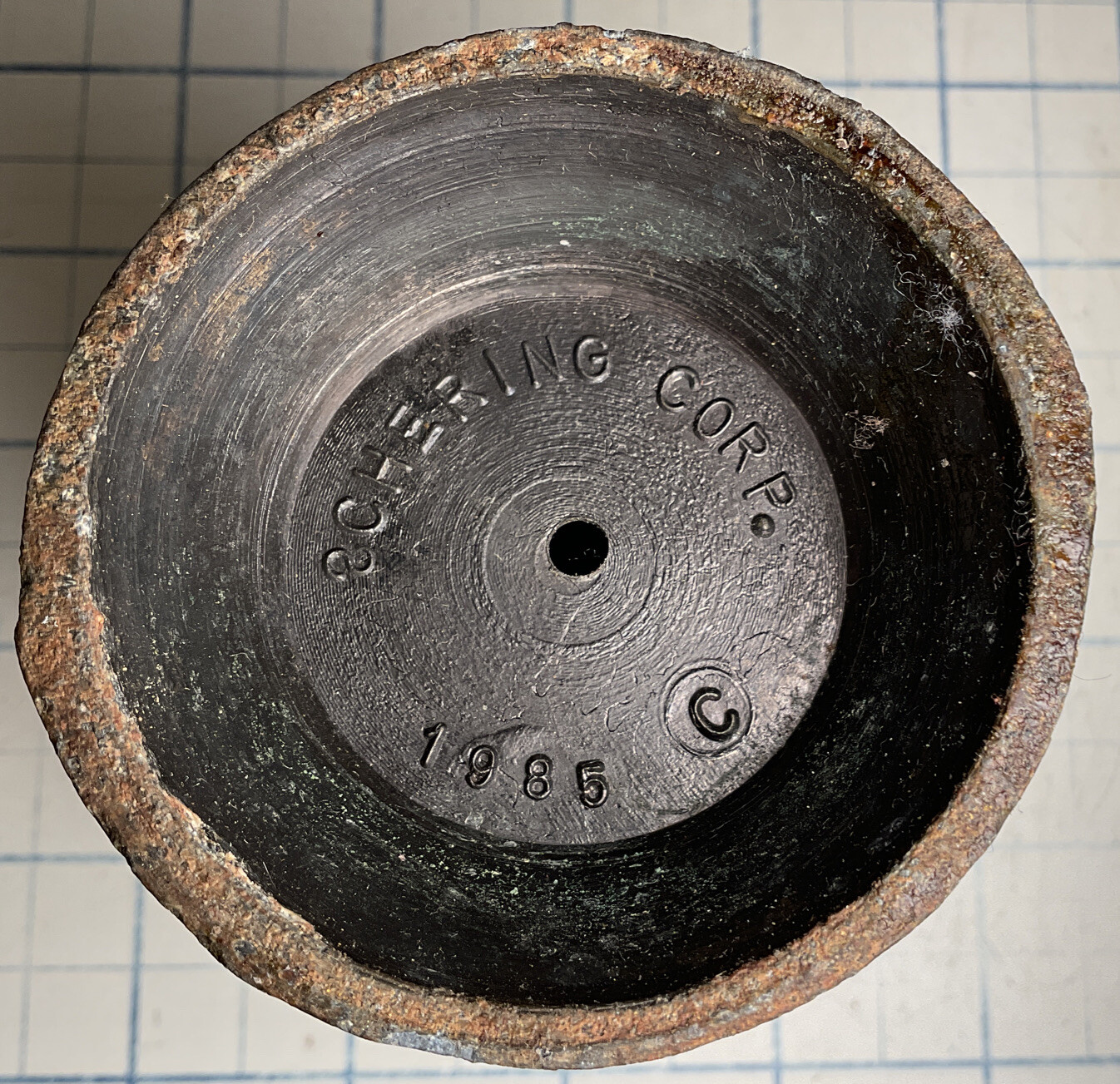 vintage 1986 Schering metal Mortar and Pestle Pharmacopeia New Orleans Ursuline