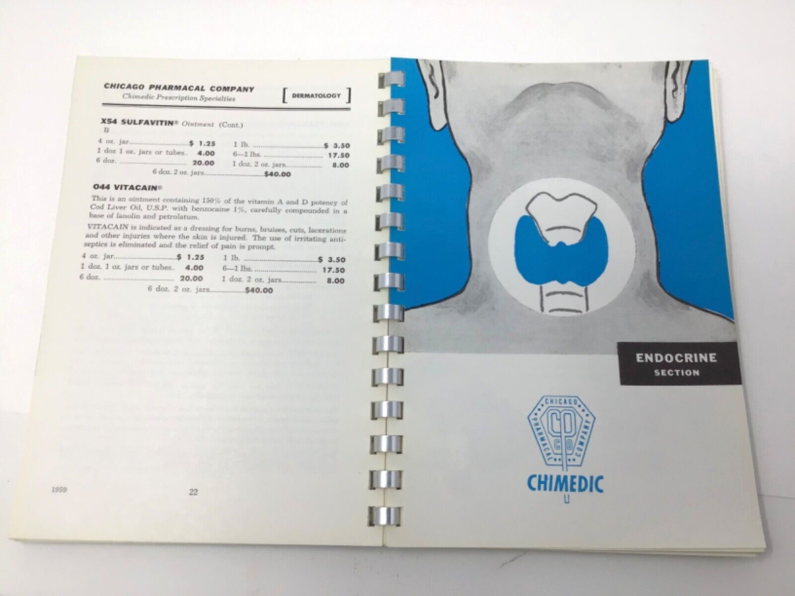 Vintage Chimedic Prescription Chicago Pharmacal Catalog book