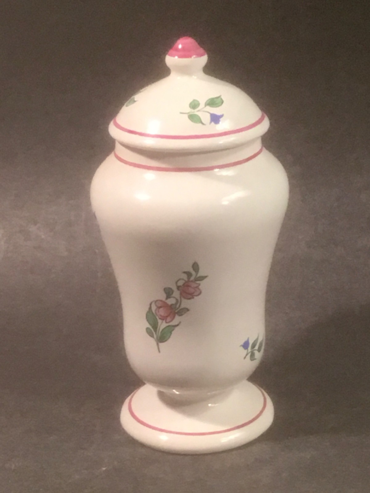 Vintage French Faience Apothacary Pharmacy Jar with Lid