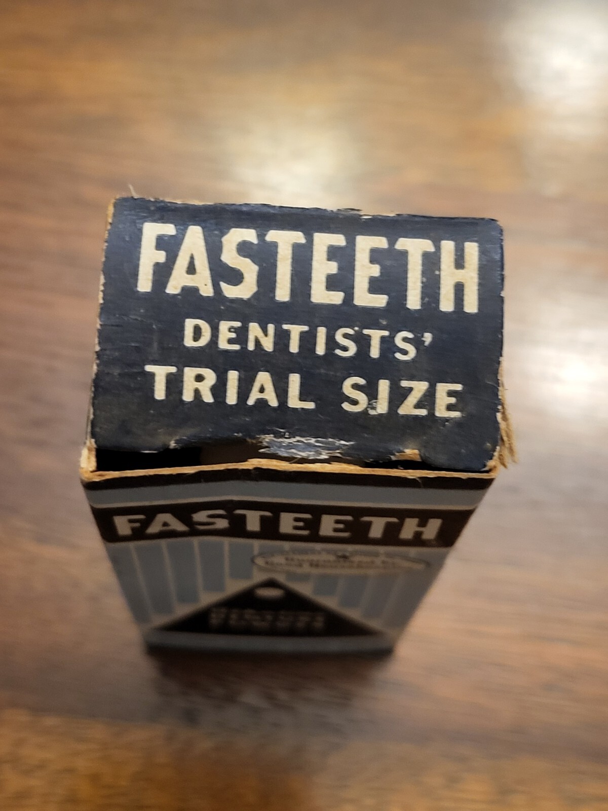 Vintage Fasteeth Denture Adhesive Powder Dentist’s Trial Sample Box Instructions