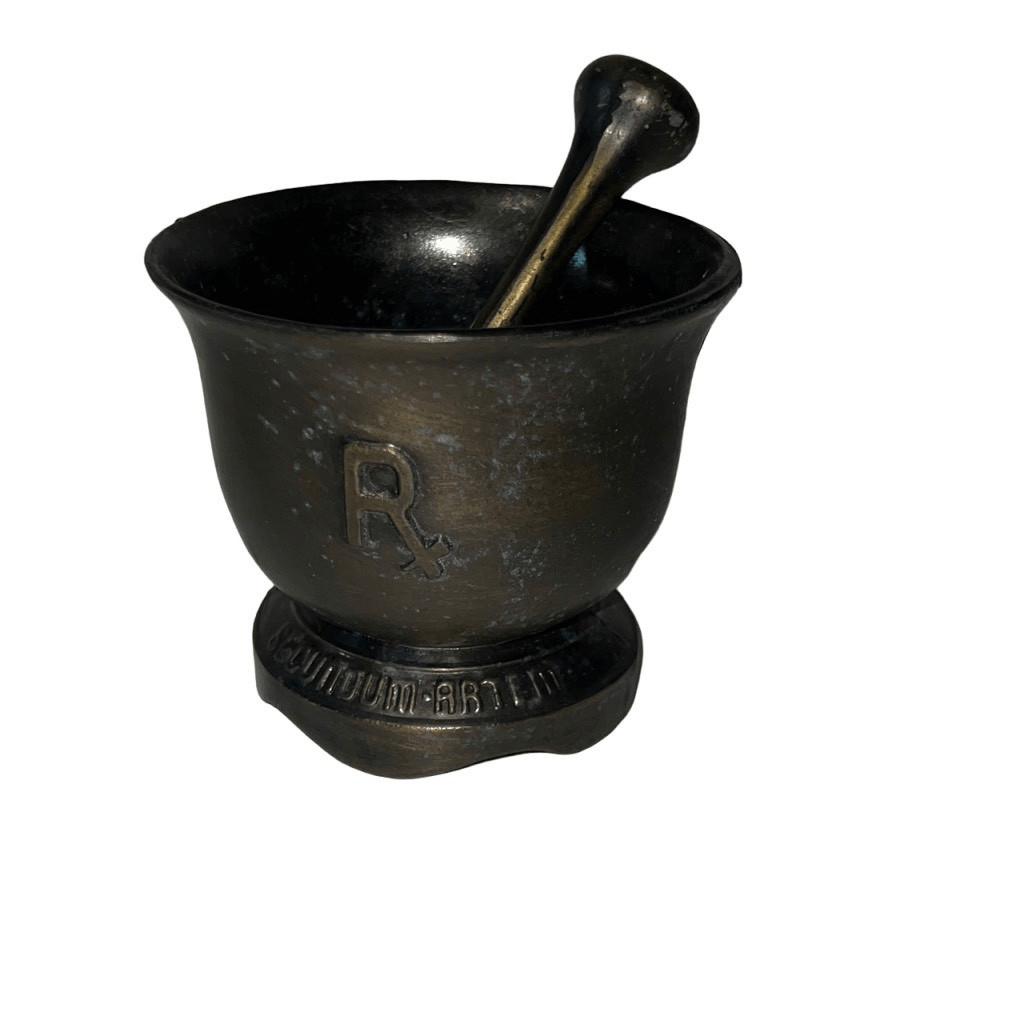 Dr. John Morgan Solid Brass Mortar & Pestle Vintage Apothecary Piece