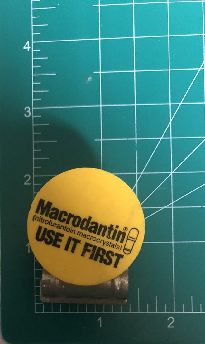 Vintage Drug Rep Pharmaceutical Promo Medical Ad Magnet w/clip – Macrodantin